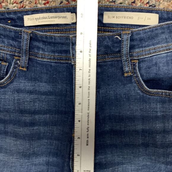 Pilcro Anthropologie High Rise Shibori Tie Dye Cuff Slim Boyfriend Jeans Size 26 - Picture 15 of 16